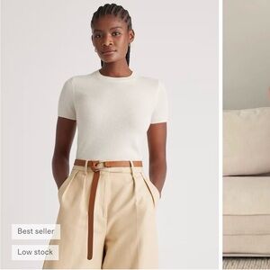 Quince Ivory Cashmere Crewneck Sweater